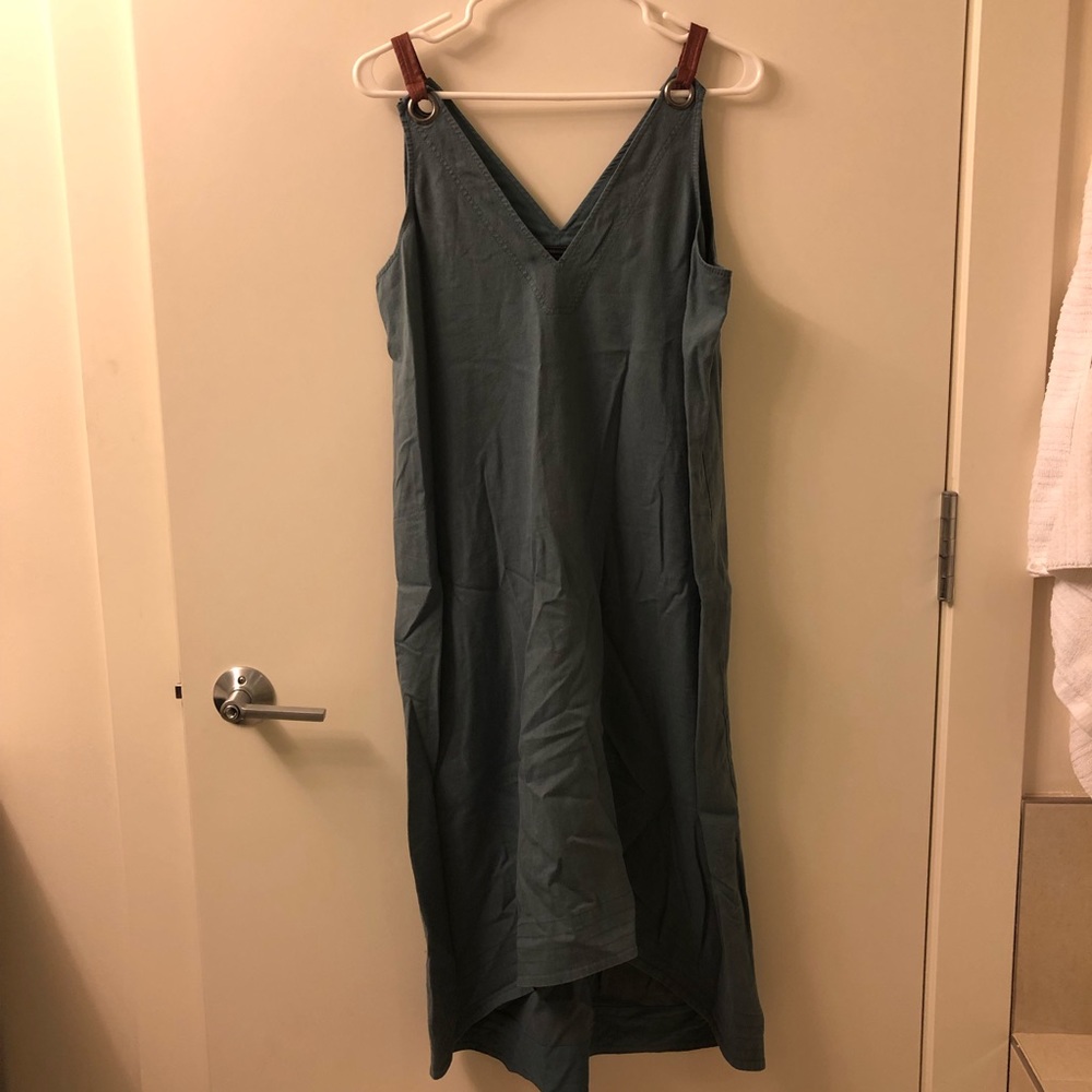 Cute blue dress with leather accents!! Worn once!